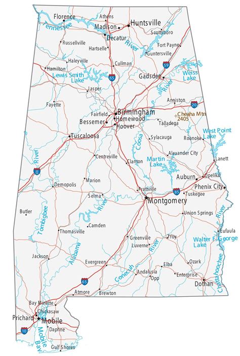 alabama cities and towns|Map of Alabama Cities .
